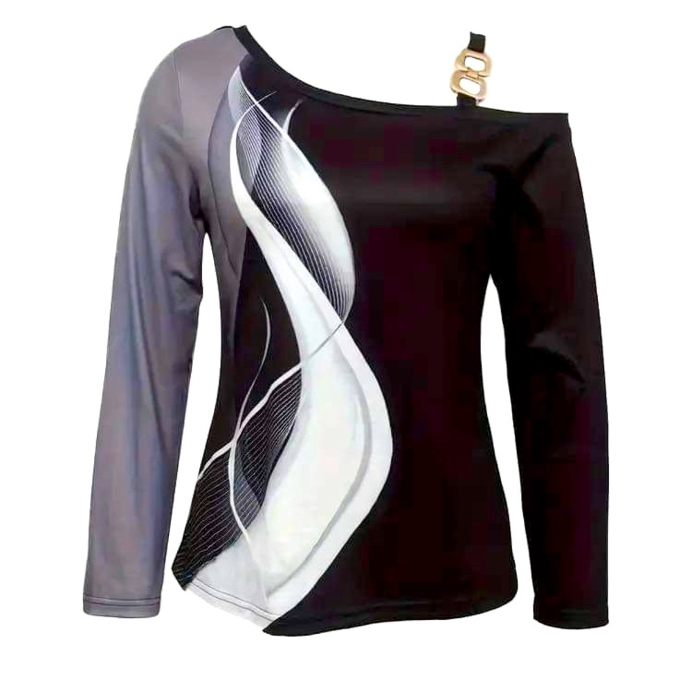 Stylish Abstract Print T-Shirt chain motif